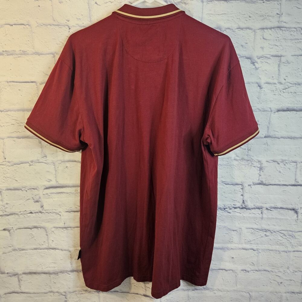 Scott James Polo Shirt Mens XL Red Striped Collar Short Sleeve Casual Prep - Picture 3 of 5